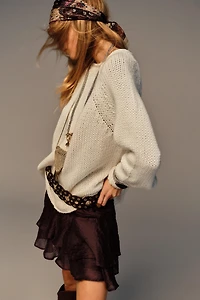 BELTED RUFFLE SKORT