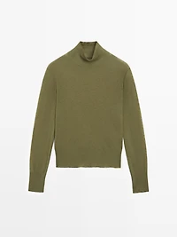 Pull à col montant en maille 100 % laine - STUDIO