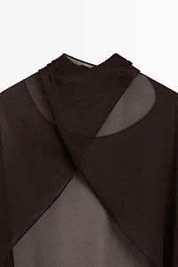 100% mulberry silk crossover cape