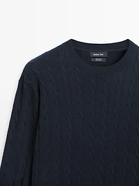 100% cotton cable-knit sweater