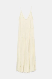 LONG RUCHED SATIN DRESS