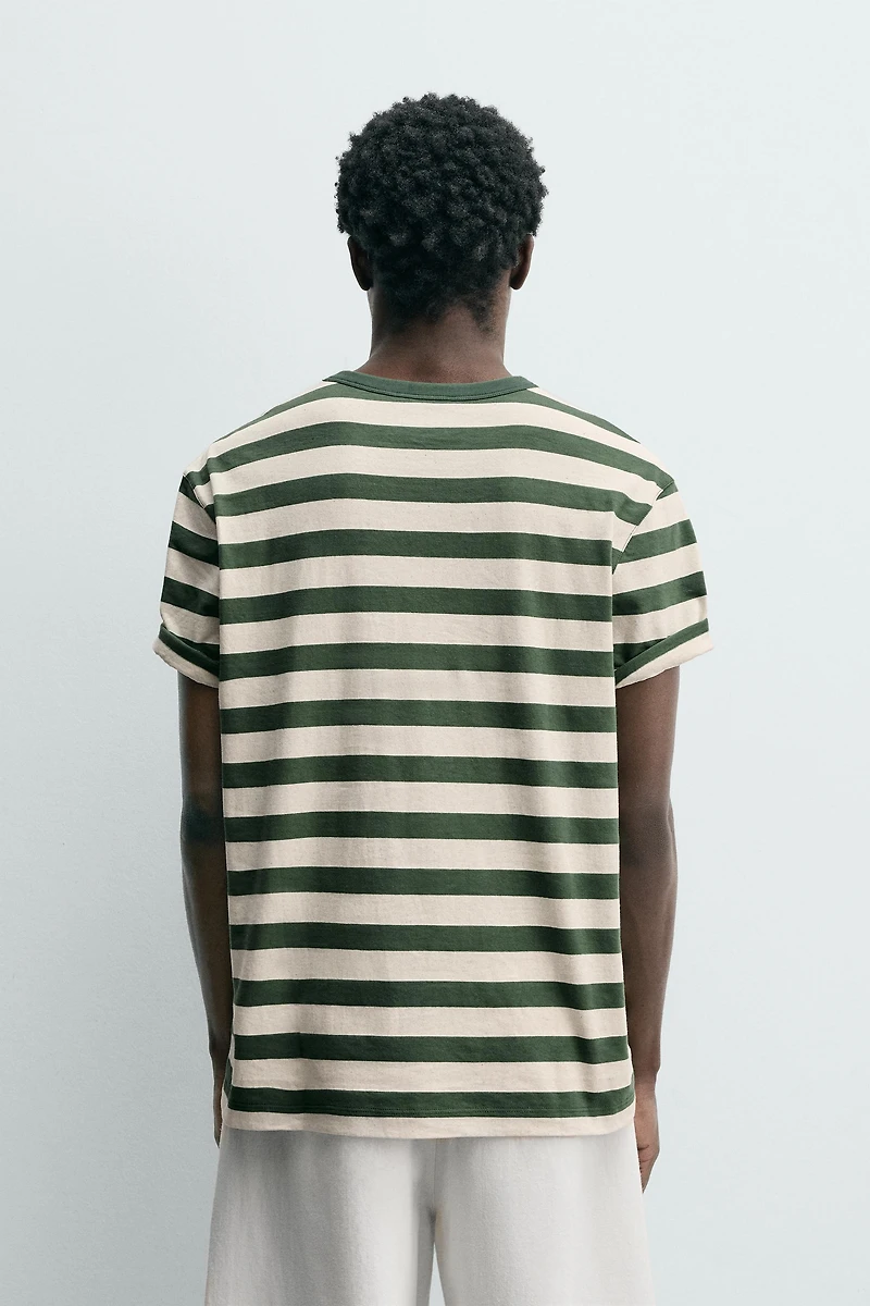 T-SHIRT MANCHES COURTES À RAYURES