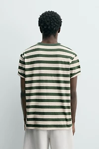 T-SHIRT MANCHES COURTES À RAYURES