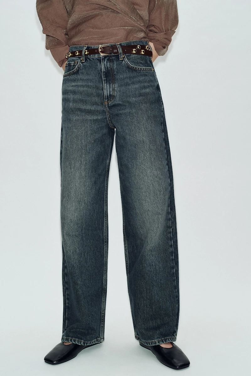 Z1975 HIGH WAISTED STRAIGHT TAPERED JEANS WITH BELT