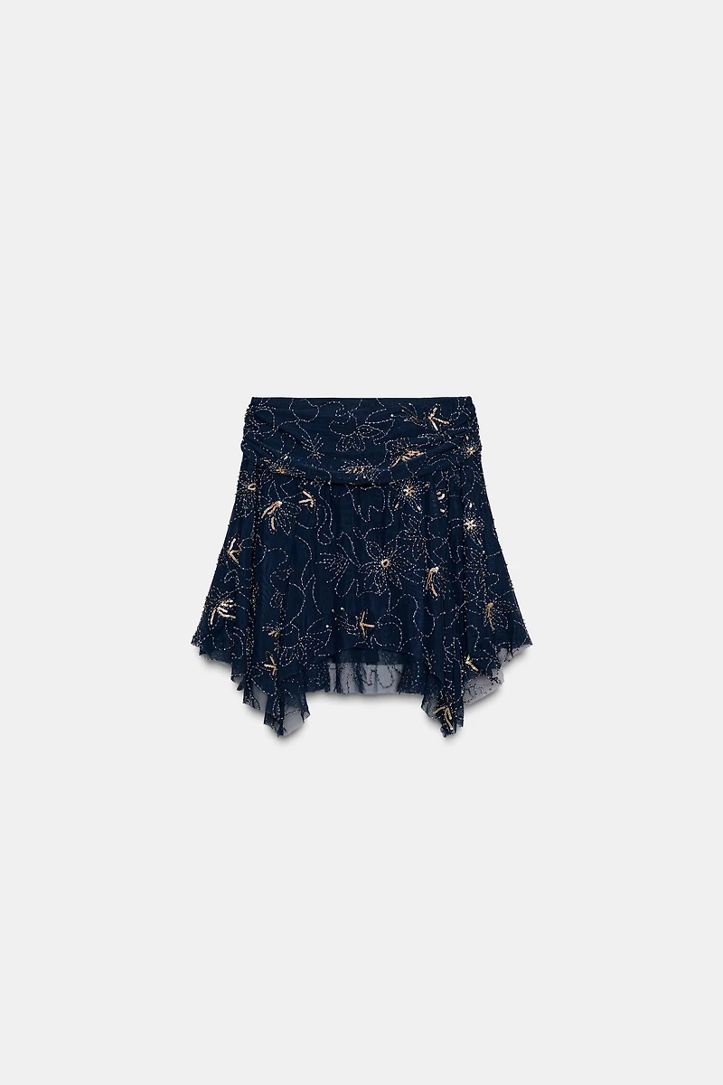 EMBROIDERED BEADED SKIRT