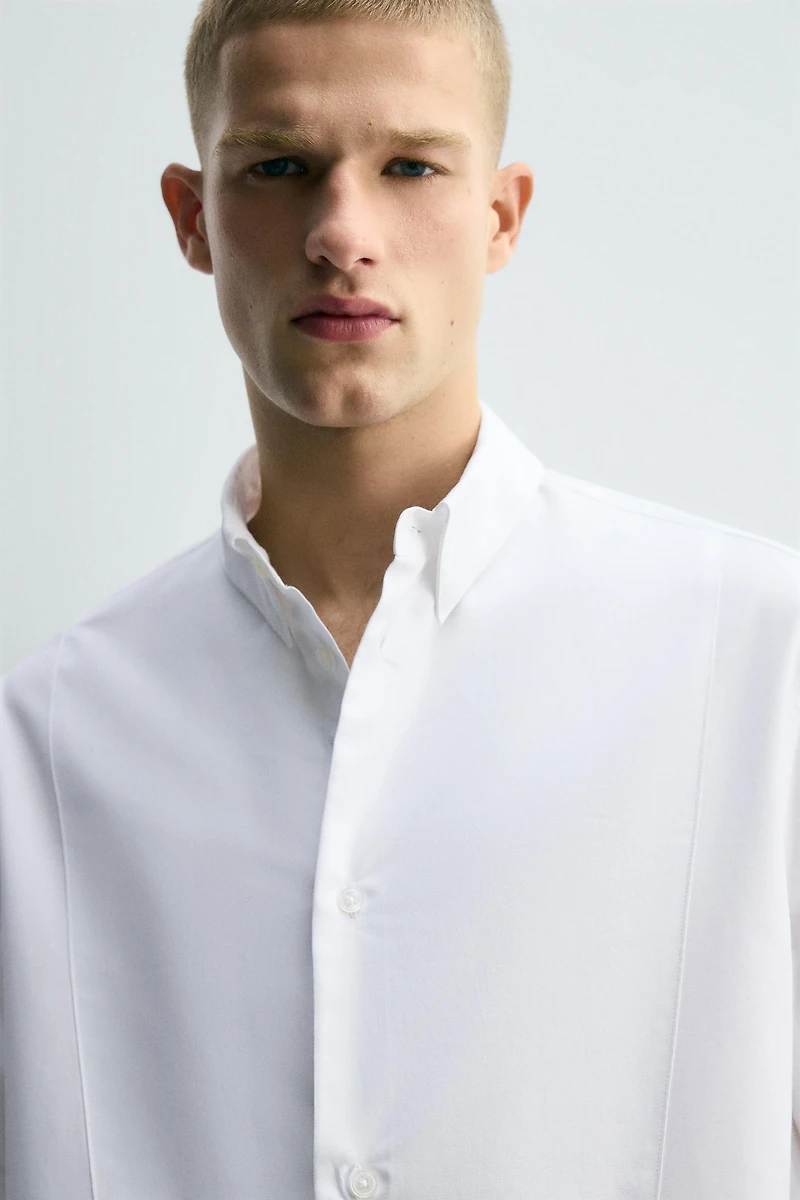 CHEMISE SLIM AVEC PLASTRON