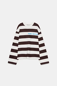 STRIPED TEXT T-SHIRT