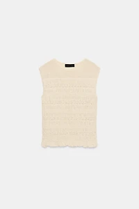 TOP EN MAILLE NID D'ABEILLE