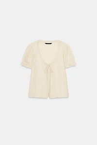EMBROIDERED GAUZE SHIRT