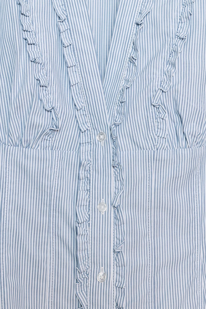 RUFFLED POPLIN SHIRT
