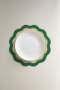 SET DE TABLE RAYURES BORD ONDULÉ