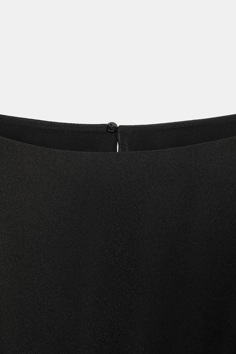 BELTED CREPE MIDI DRESS