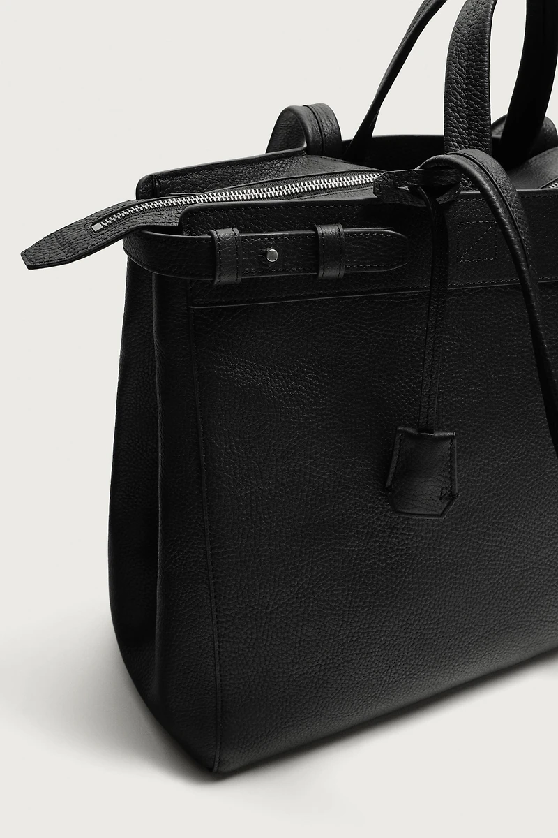 LEATHER SHOPPER BAG