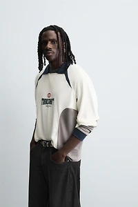 RETRO SOCCER PRINT POLO SHIRT