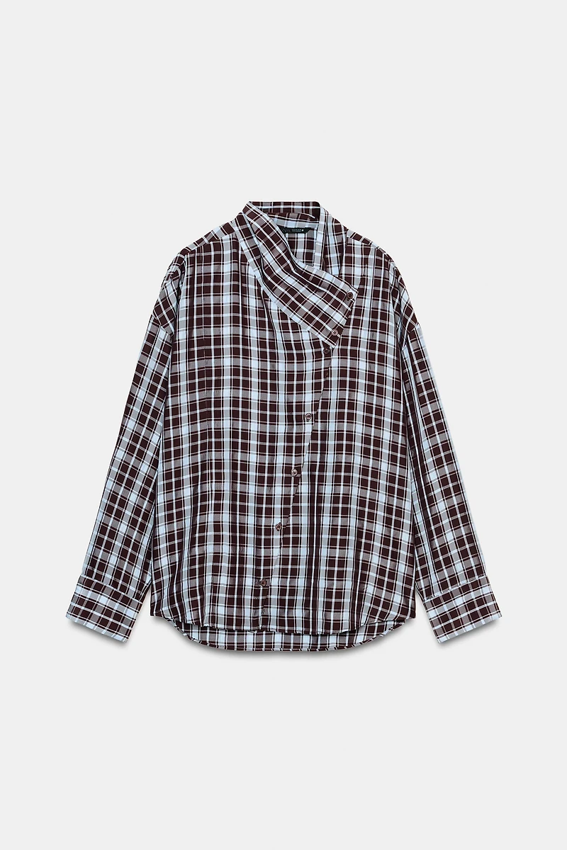 PLAID WRAP SHIRT