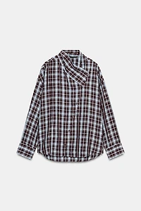 PLAID WRAP SHIRT