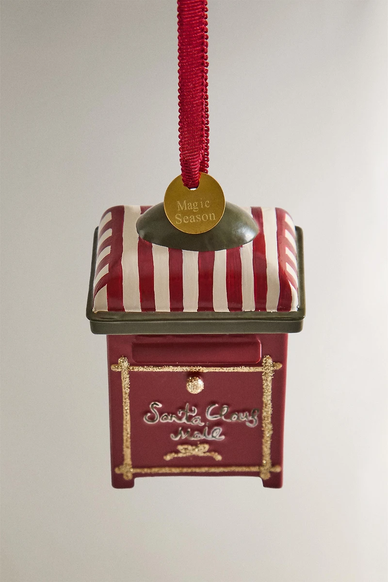 SANTA CLAUS MAILBOX CHRISTMAS TREE ORNAMENT