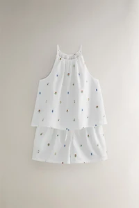 COTTON TOP WITH MINI FLOWERS
