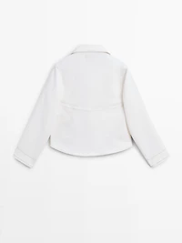 Denim jacket with contrast seam