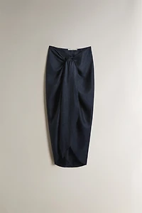 LONG LINEN BEACH SARONG WITH KNOT DETAIL