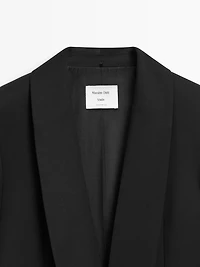 Wool blend blazer with lapel detail - STUDIO