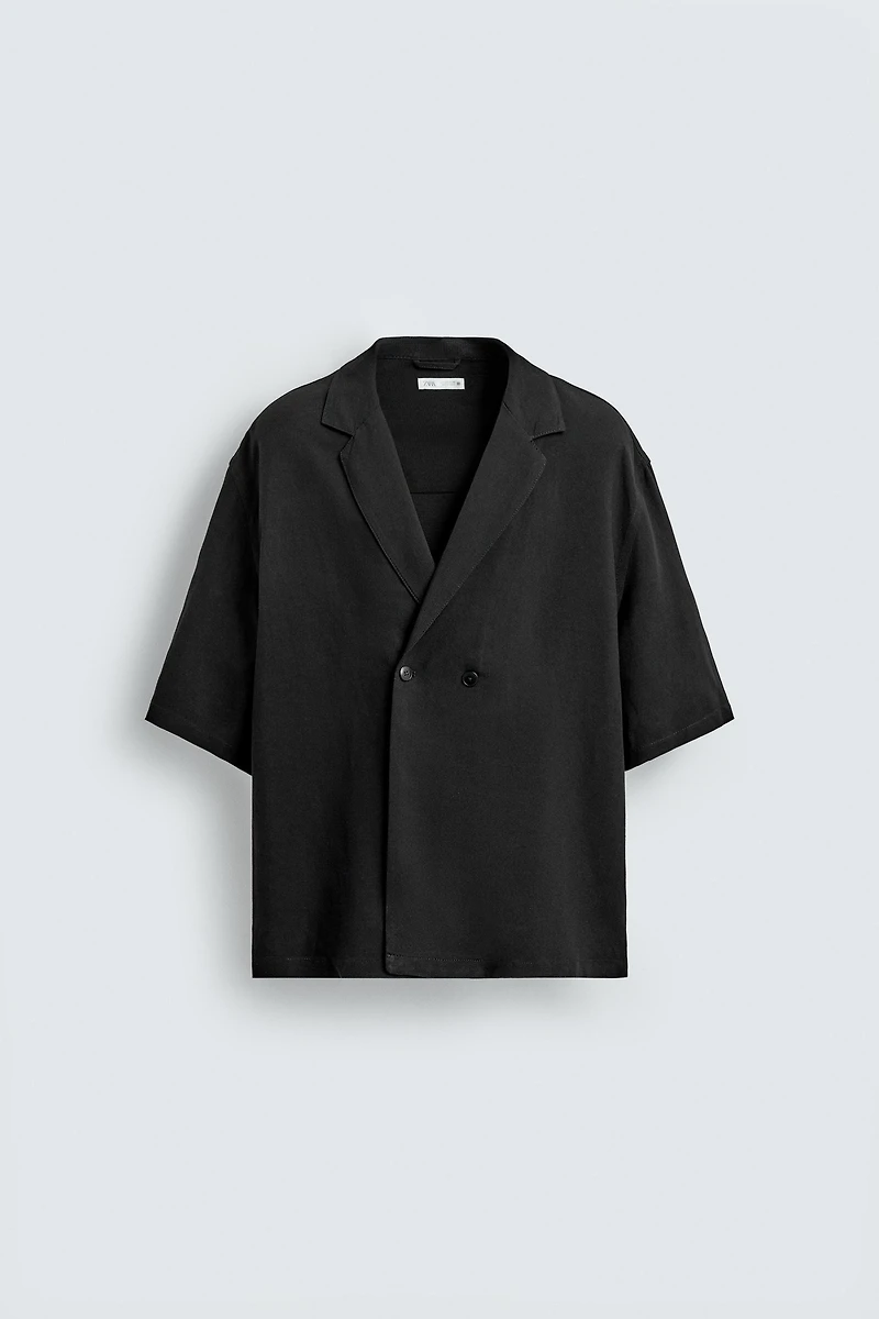 VISCOSE-LINEN KIMONO SHIRT