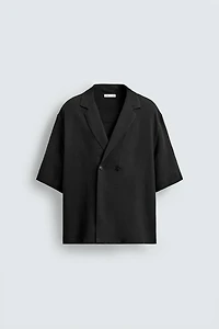 VISCOSE-LINEN KIMONO SHIRT