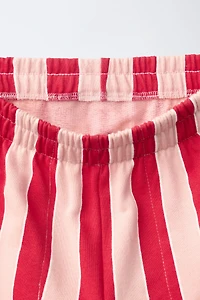 STRIPED RELAXED FIT PANTS WITH LABEL