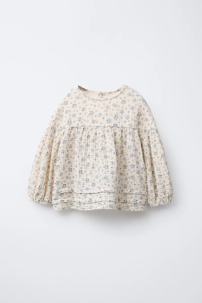 CHEMISE GAZE DE COTTON IMPRIMÉ FLEURS