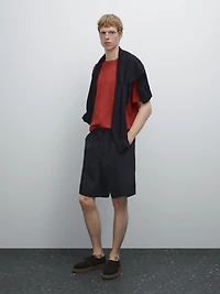 T-shirt en maille à manches courtes 100 % lin