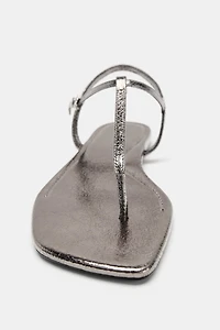 METALLIC FLAT SANDALS