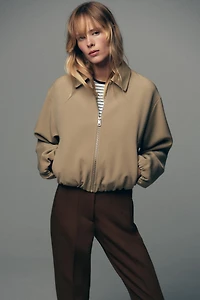 ZIP-UP GATHERED JACKET