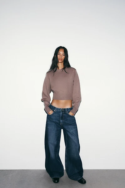 CROPPED BASIC KNIT JUMPER