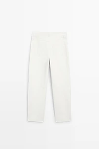 Straight-leg leather pants