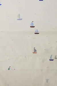 KIDS SAILBOAT COTTON FLAT SHEET