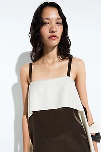 Flowing color-block midi dress