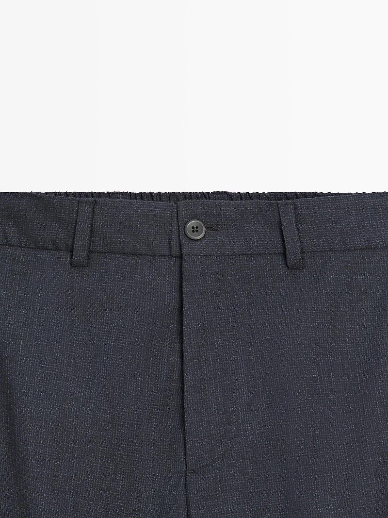 Pantalon pied-de-poule laine