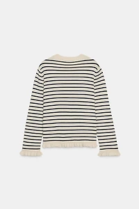 GILET EN MAILLE À VOLANTS