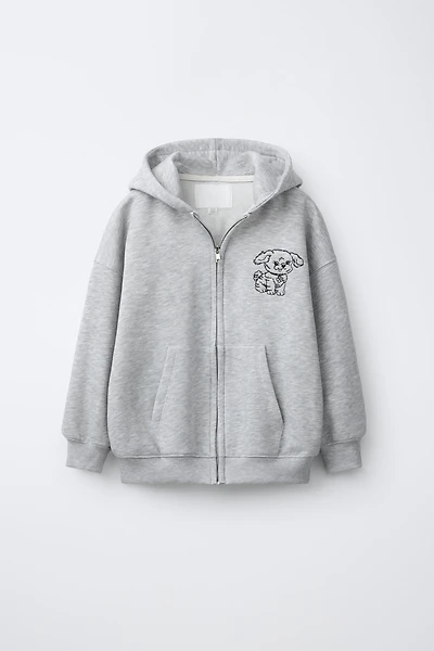 SWEAT À CAPUCHE BRODERIE CHIEN