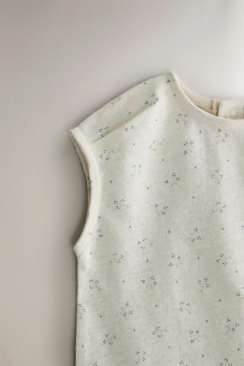 CHILDREN'S FLORAL PRINT FOOTED ROMPER