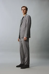 PLAID WOOL BLEND SUIT JACKET