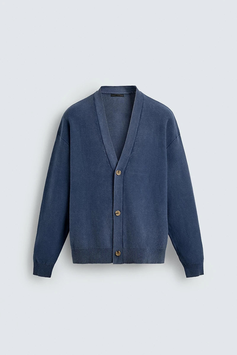 WASHED RELAXED FIT CARDIGAN