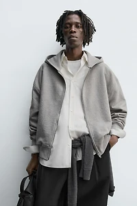 HOODED ZIP SWEATSHIRT WITH LABEL