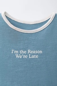 TEXT T-SHIRT AND SHORTS SET