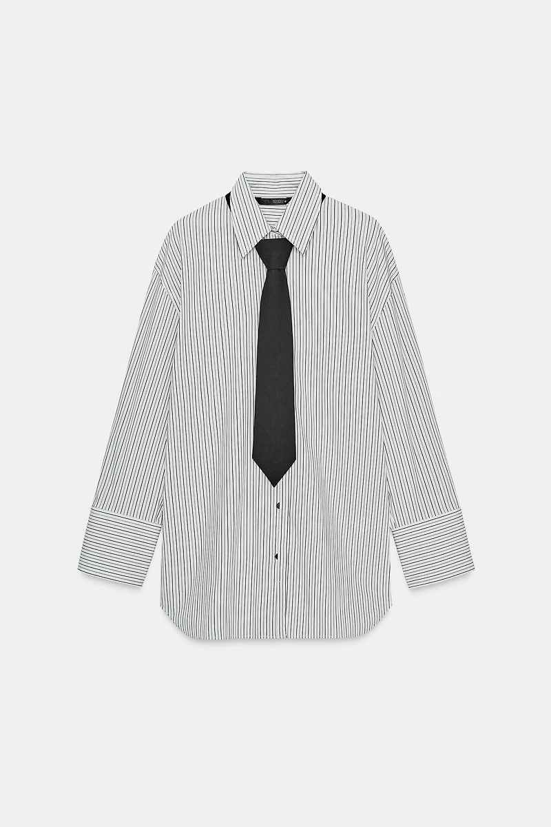 POPLIN SHIRT WITH TIE