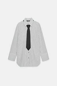 POPLIN SHIRT WITH TIE
