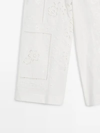 Pantalon patchwork broderies