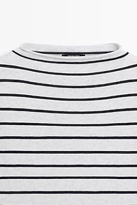 Pull en maille à rayures 100 % coton