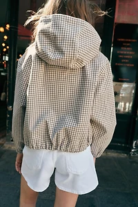BLOUSON À CAPUCHE CARREAUX