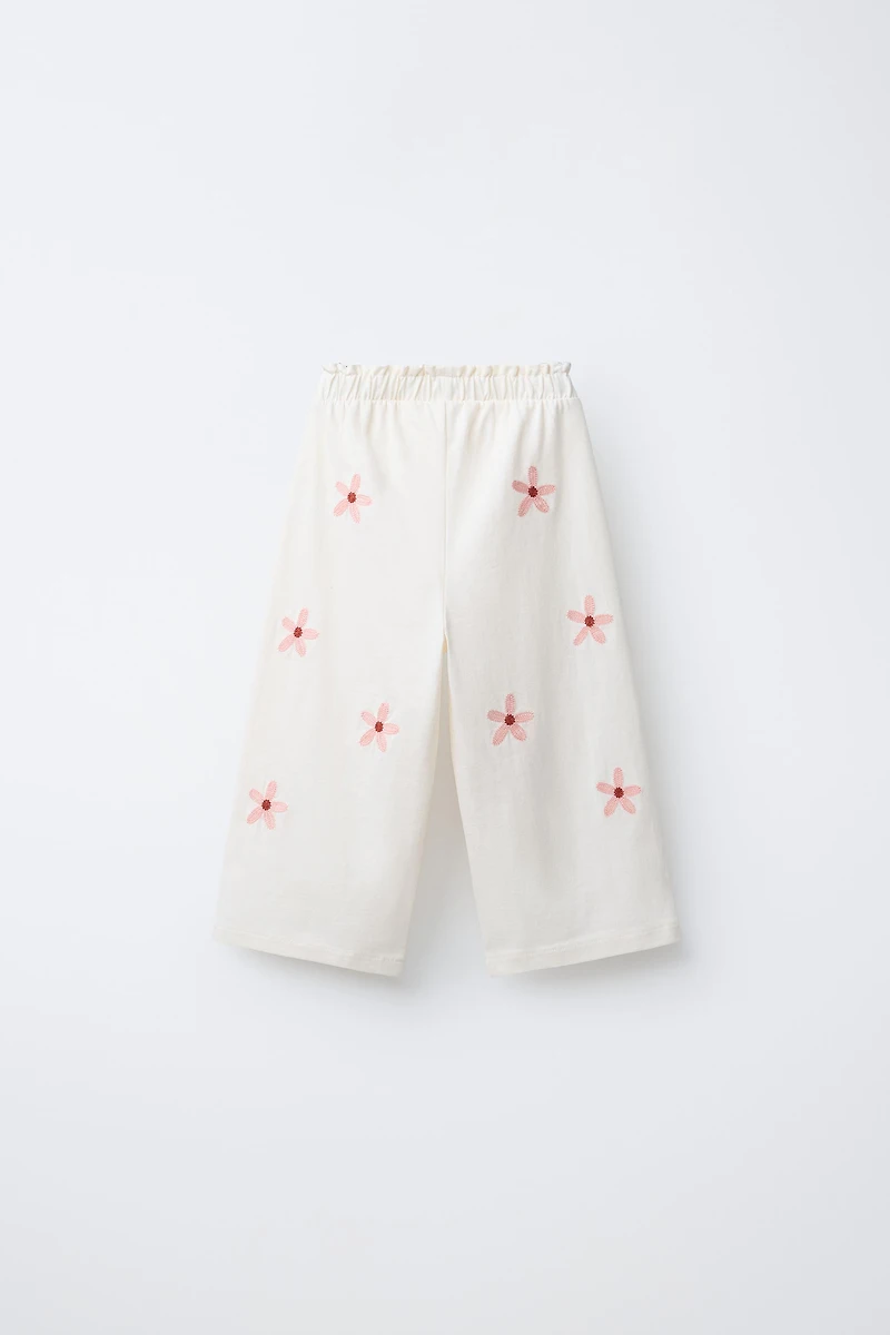 JUPE-CULOTTE À FLEURS BRODÉES